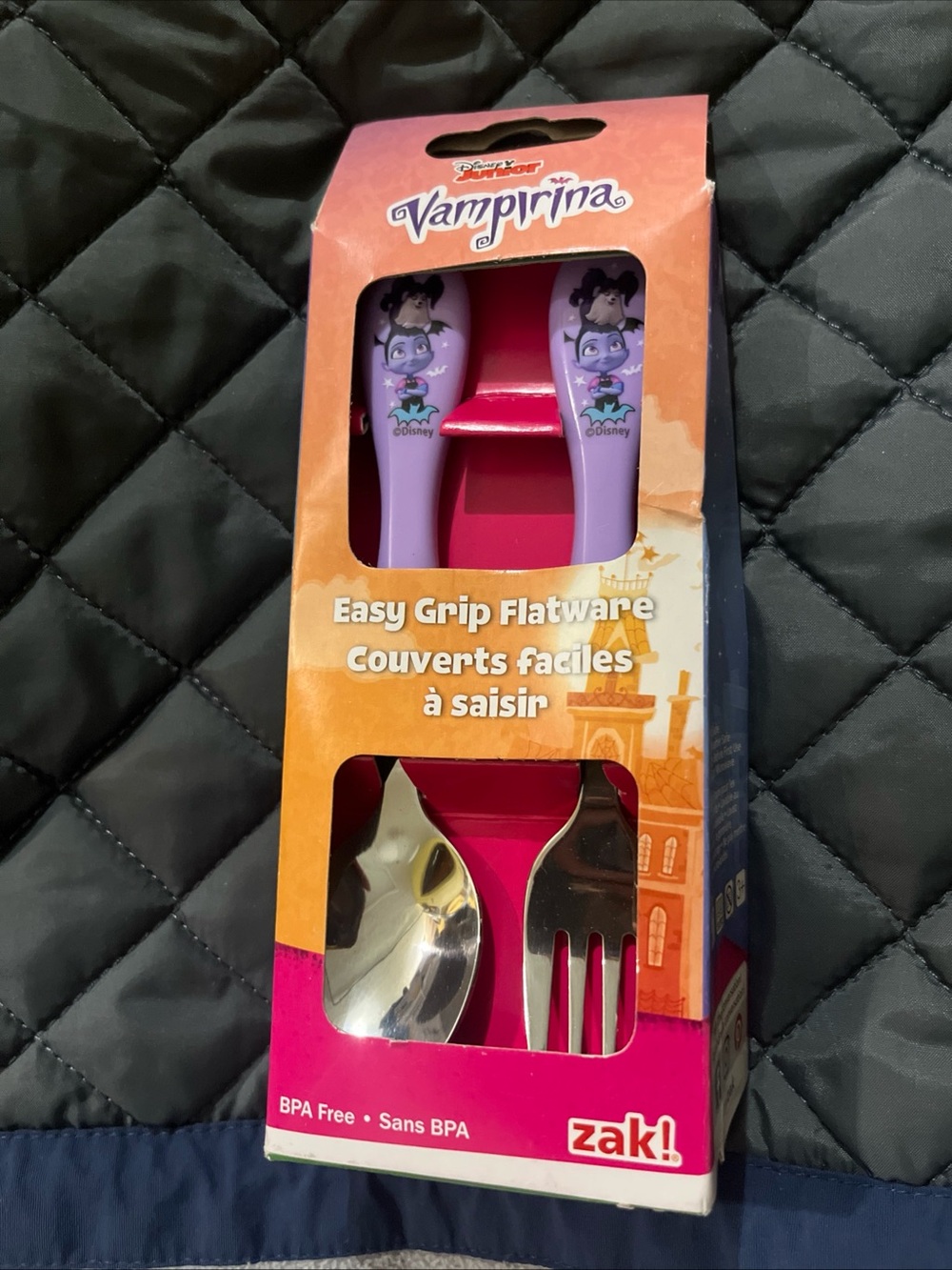 NEW Zak! Disney Vampirina Easy Grip Flatware Set - Purple